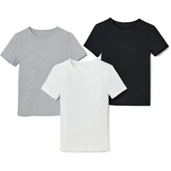 Tchibo - 3 Kinder-T-Shirts - Mädchen - Gr. 134/140 - schwarz