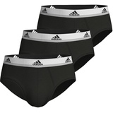 adidas Herren Multipack Brief (3pk) und Active Flex Cotton Slip (6 Pack) Unterwäsche, Schwarz M