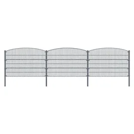 Aileenstore Doppelstabmattenzaun 20 m x 0,8 m Grau/Stahl