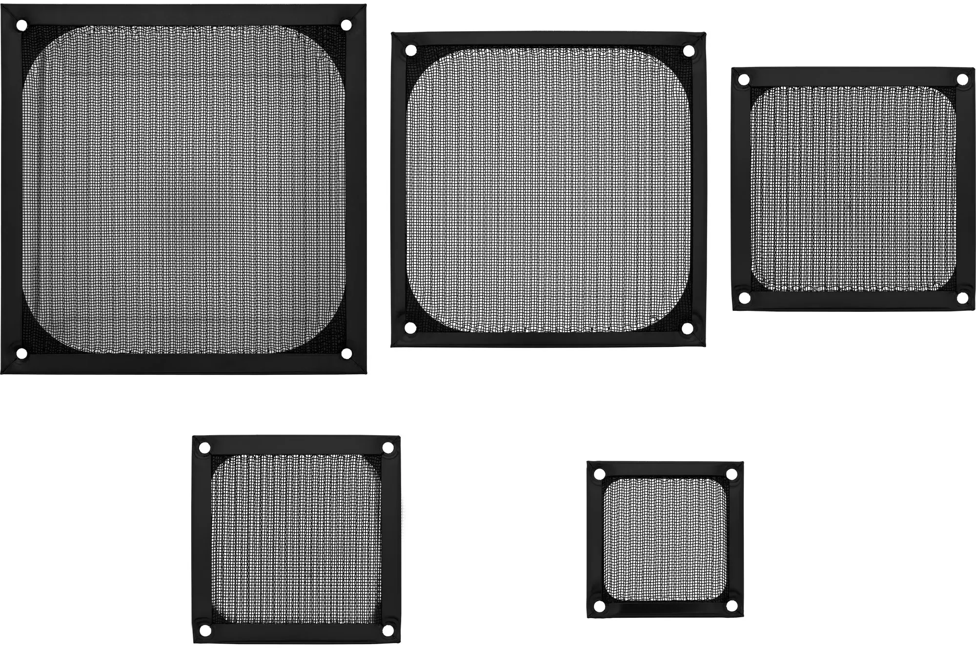 InLine Lüftergitter - Aluminium Filter - 60x60mm - schwarz