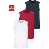 H.I.S. H.I.S Muscleshirt (Packung, 3 tlg.), mit Rundhalsausschnitt Gr. 7/XL, weiß, rot, marine, , 777077-7