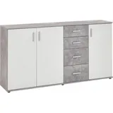 FMD Albi 160,1 x 81,5 x 35 cm Grau / Weiß