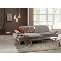 W.SCHILLIG Ecksofa enjoy&MORE, mit tollem Sitzkomfort, elegant und bequem, L-Form, mit Sitztiefenverstellung, Füße silber matt, Breite 294 cm braun
