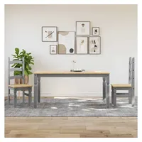 VidaXL 3-tlg. Essgruppe Panama Grau Massivholz Kiefer