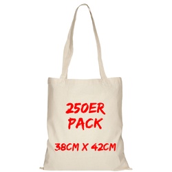 Texxilla Baumwolltasche Mehrpack Classic mit zwei langen Henkeln, Natur, natur