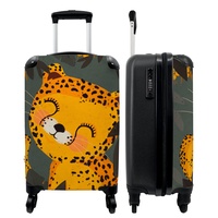 NoBoringSuitcases.com® Kinderkoffer Trolley Handgepäck Kleiner Koffer mit Rollen Suitcase Geschenk - Gepard - Tier - Dschungel - 55x35x20cm