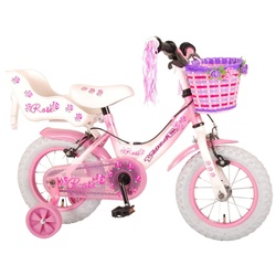 LeNoSa Kinderfahrrad Volare 12 Zoll Fahrrad für Mädchen - Pink - 2 Handbremsen • Fahrradkorb • Puppensitz • Alter 3+