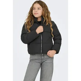 KIDS ONLY "KOGDOLLY SHORT PUFFER JACKET OTW", Jungen, Gr. 134, schwarz, Web, Obermaterial: 60% Polyester, 40% Nylon, unifarben, normal hüftlang, Jacken Steppjacke, mit abnehmbarer Kapuze
