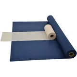 Fachhandel für Vliesstoffe Sensalux Kombi-Set 1 Tischdeckenrolle 1,5m x 25m + Tischläufer 30cm (Farbe nach Wahl) Rolle blau Tischläufer Creme