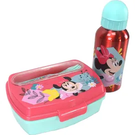 Stor Minnie Set 4 Teile Sandwich Flasche Und Besteck Set - Rosa