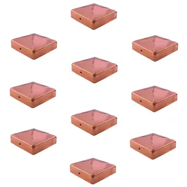 Trutzholm 10x Pfostenkappe Kupfer 121mm Pyramide 12x12cm