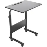 soges Computertisch höhenverstellbarer Laptoptisch PC-Tisch mit Rollen und Einschnitt,60CM*40CM