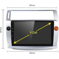 GABITECH 9 Zoll Android 13 Autoradio GPS Navi Für Citroen C-Quatre 2004-2011 Autoradio grau