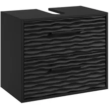 Badplaats Waschbeckenunterschrank Etna 60 x 35 cm Schwarz Matt - Hängender Badezimmerschrank mit 2 Schubladen und Montagematerial