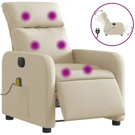 vidaXL Massagesessel Elektrisch Creme Stoff 89,5 x 95,5 x 0 cm Beige