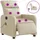 vidaXL Massagesessel Elektrisch Creme Stoff 89,5 x 95,5 x 0 cm Beige