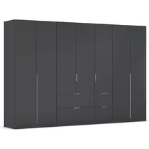 Rauch »Kleiderschrank Schrank Garderobe AGORDO mit Dekor- oder Hochglanzfront«, (in zwei Griff-Farben mit Dekor- oder Hochglanzfront), mit Außenschubkästen, in 6 Breiten und 2 Höhen MADE IN GERMANY, grau (graumetallic), B:315cm H:210cm T:54cm,
