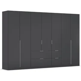 Rauch »Kleiderschrank Schrank Garderobe AGORDO mit Dekor- oder Hochglanzfront«, (in zwei Griff-Farben mit Dekor- oder Hochglanzfront), mit Außenschubkästen, in 6 Breiten und 2 Höhen MADE IN GERMANY, grau (graumetallic), B:315cm H:210cm T:54cm,
