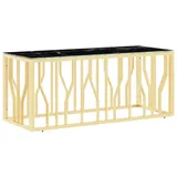 vidaXL Couchtisch Golden 110x45x45 cm Edelstahl und Glas