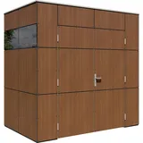 BERTILO Gartenhaus HPL Mini 1,60 x 2,30 m Walnuss