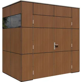 BERTILO Gartenhaus HPL Mini 1,60 x 2,30 m Walnuss