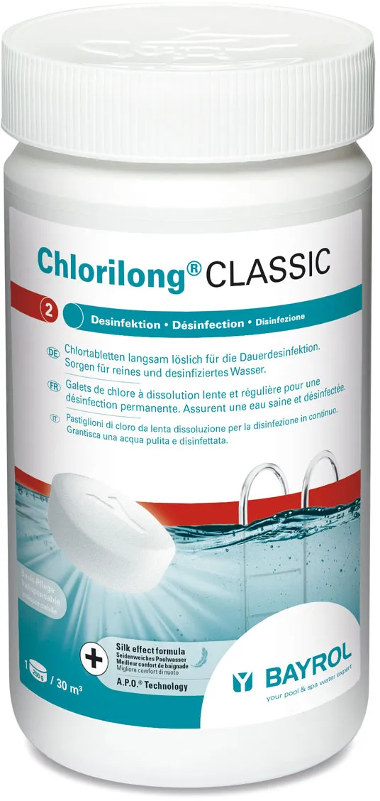 Bayrol Chlorilong Classic Chlortablette 1,25 kg, langsam löslich, Poolpflege