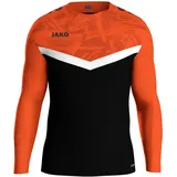 Jako Unisex Kinder Sweatshirt Iconic, schwarz/Neonorange, 116