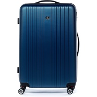 FERGÉ XL Großer Koffer Hartschale erweiterbar Toulouse Rollkoffer Reise-Koffer 77 cm Hartschalenkoffer Trolley 4 Rollen 100% ABS blau