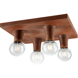 Vintage Decken Strahler Leuchte Fernbedienung rost Retro Lampe rustikal dimmbar im Set inkl. RGB LED Leuchtmittel