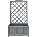 Hti-Living Pflanzkasten mit Rankgitter 100 x 40 x 80 cm Grau