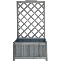 Hti-Living Pflanzkasten mit Rankgitter 100 x 40 x 80 cm Grau