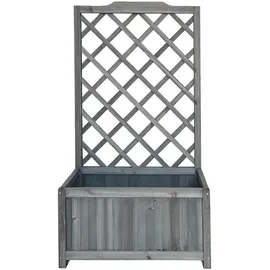 Hti-Living Pflanzkasten mit Rankgitter 100 x 40 x 80 cm Grau