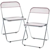 [en.casa] Klappstuhl Pornainen 2 Stk. Rosa