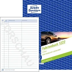 Avery Zweckform Fahrtenbuch, für PKW, A5, Recycling-Papier, ohne Durchschlag, 64 Seiten für 682 Fahrten