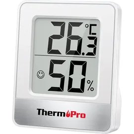 ThermoPro TP49 Digitales Thermo-Hygrometer mit Raumklima-Indikator - Weiß