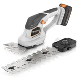 Brandson - Grasschere mit Akku - kabellose Strauch und Heckenschere - elektrischer Rasenkantenschneider – Aufsätze zum Wechsel - 12mAh Akku und Ladegerät inklusive