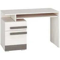 Feldmann-Wohnen Schreibtisch, Weiß, Holz, 2 Fächer, 1 Schubladen, Rechteckig,Rechteckig,