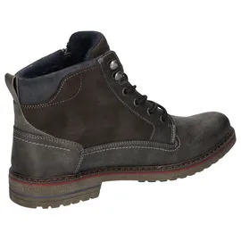 Lerros Schnürboots LERROS, Herren, Gr. 46, grau (anthrazit), Lederimitat, Schuhe Schnürboots, Schnürboots, mit seitlichem Reißverschluss