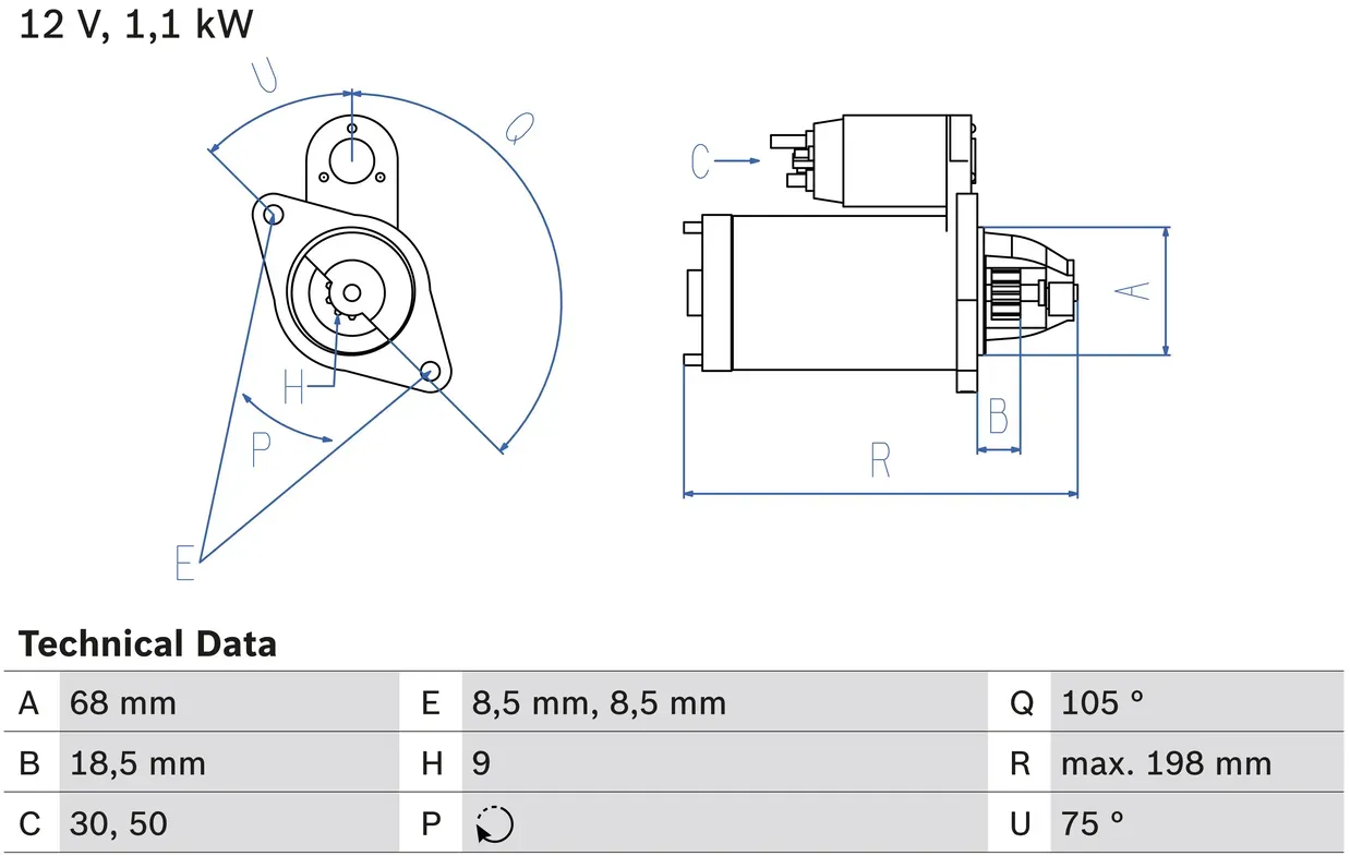 BOSCH 0986019870 für Opel Vaughall HOLDEN