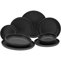CreaTable CreaTable, Geschirrset Uno Black, 8-teiliges für 2 Stück)