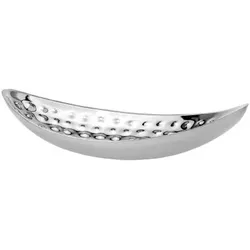 Edelstahl Schale oval 29 x 55 cm, Schale in aufwendiger Hammerschlag-Optik