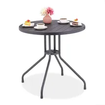 Relaxdays Gartentisch, Ø: Balkontisch Gartentisch 80 cm,
