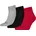 Kurzsocken 3 Paar Schwarz/Grau/Rot 47-49