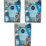 NIVEA Geschenkset, Strong Power 4-teilig Duschgel, - Labello - Shampoo, Deo