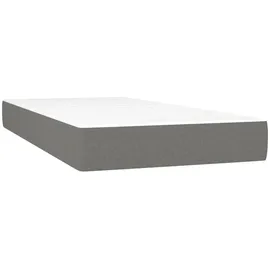 vidaXL Boxspringbett mit Matratze & LED Dunkelgrau 90x190 cm Stoff