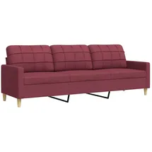 vidaXL 3-Sitzer-Sofa Weinrot 210 cm Stoff
