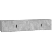 VidaXL TV-Wandschränke 2 Stk. Betongrau 100x34,5x40 cm