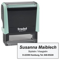 Trodat Textstempel, individualisierbar printy 4913 selbstfärbend schwarz ohne Logo,