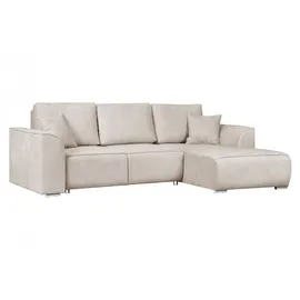 OTTO home Ecksofa OTTO HOME "BEATRICE optionale Schlafsofa mit Bettkasten, B/T/H: 265/170/86 cm", beige (creme), B:265cm H:86cm T:170cm, 100% Polyester, Sofas, Ecksofa, L-Form, wahlweise auch mit Bettfunktion und Bettkasten