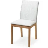 Woodek Esszimmerstuhl, Beige, Textil, Echtholz,Eiche, 1-Sitzer, 55x87.5x45 cm, FSC 100%, Esszimmer, Stühle, Esszimmerstühle, Vierfußstühle